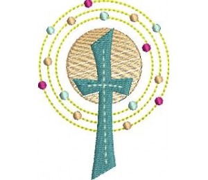 Stickdatei - Kreuz Lichtkreis